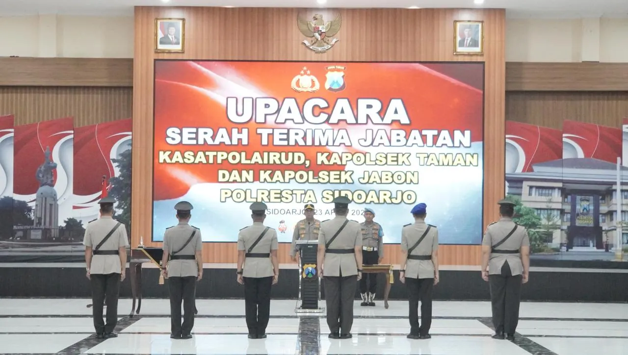 Kapolresta Sidoarjo Pimpin Sertijab Kasat Polairud, Kapolsek Taman dan Jabon
