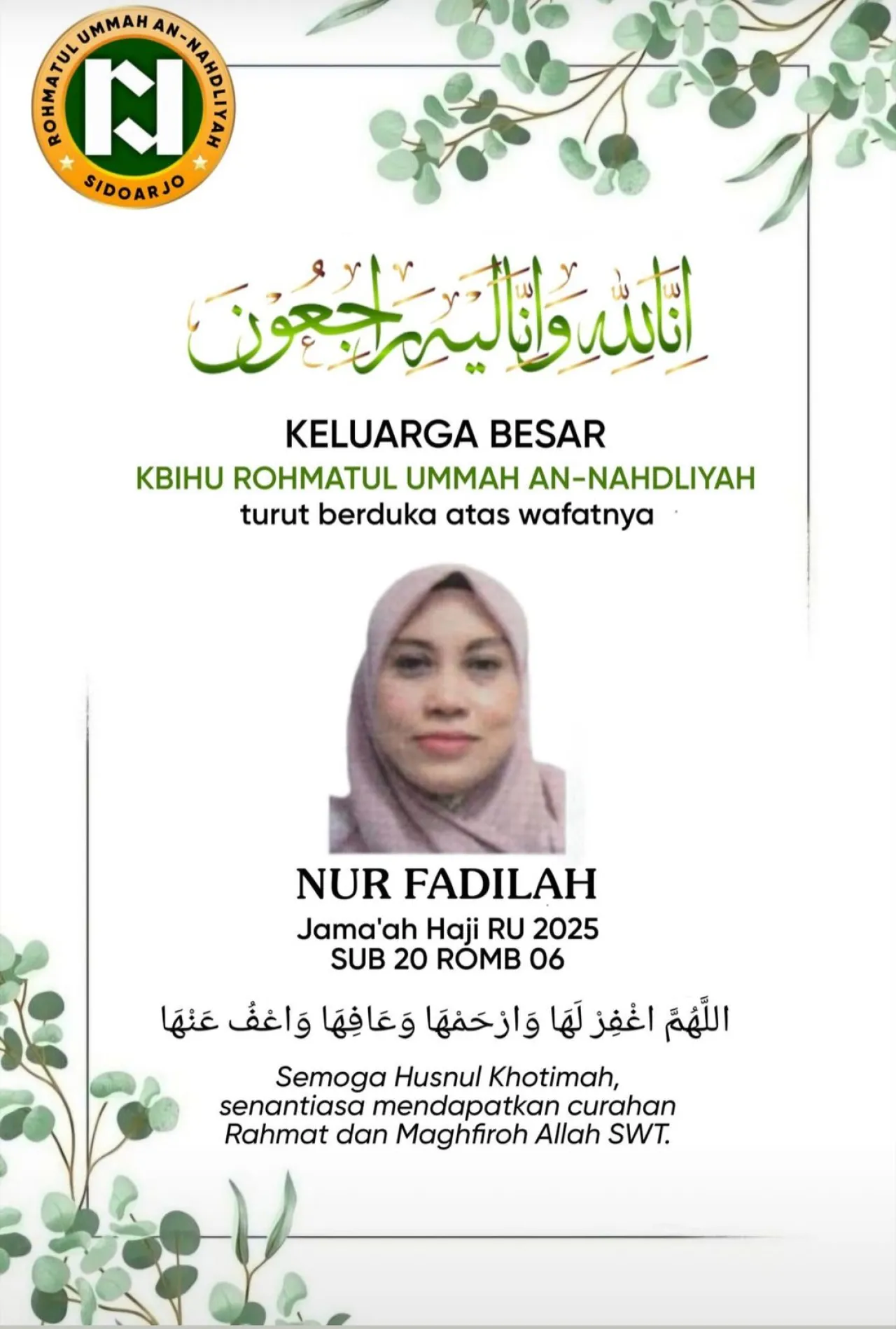 PPIH Embarkasi Surabaya Jelaskan Jemaah Wafat Akan Dibadalhajikan dan Memperoleh Asuransi