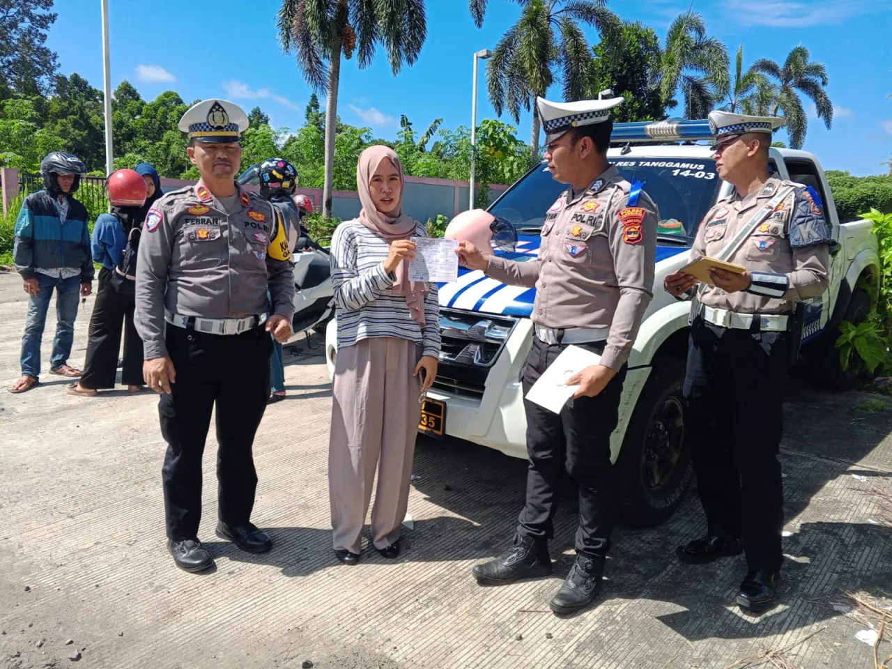 Satlantas Polres Tanggamus Gelar Razia Ops Patuh Krakatau 2025 di Jalinbar Talagening