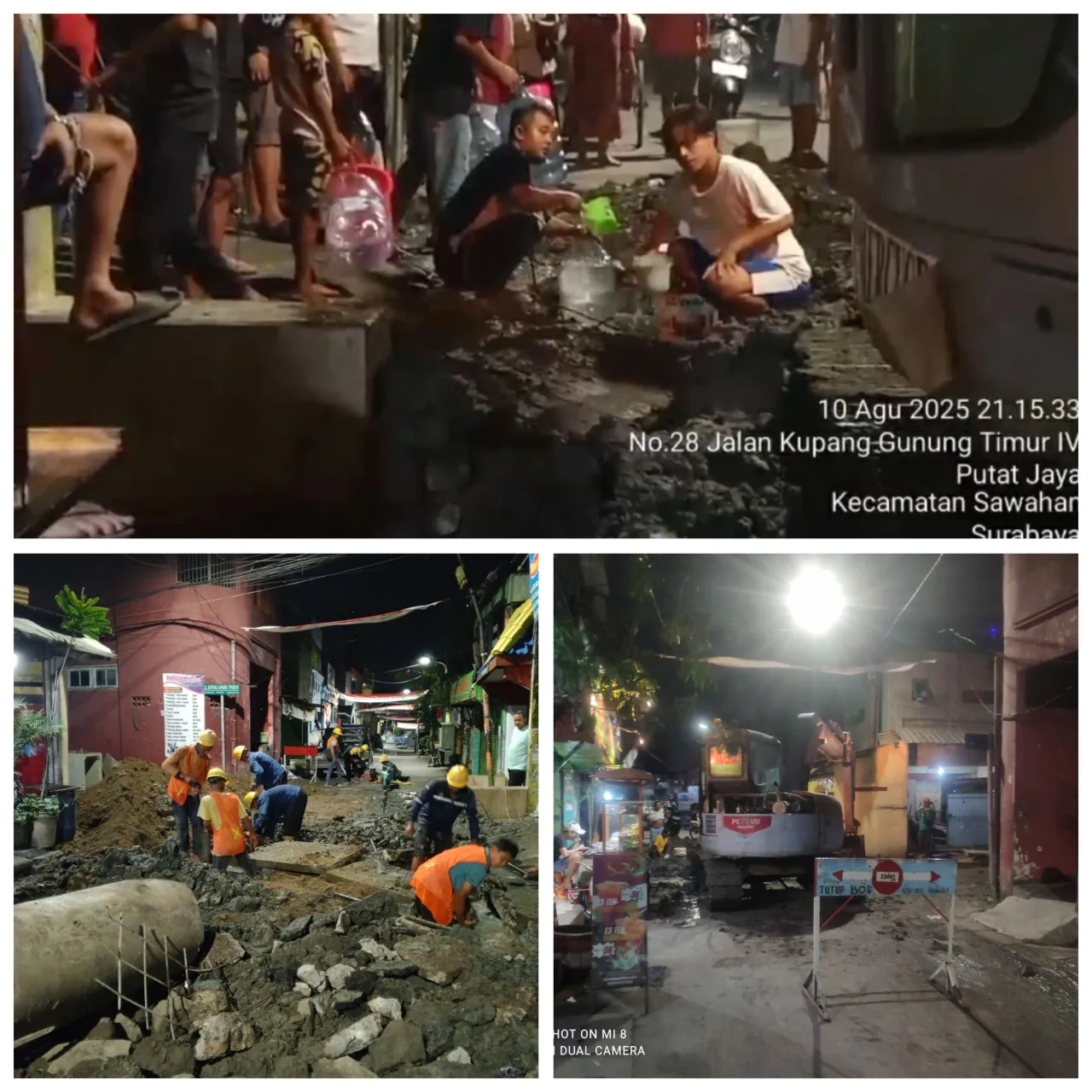 Adanya Pelaksana Proyek Gorong-Gorong Di Putat Jaya Warga Berbondong Bondong Susah Mencari Air Bersih