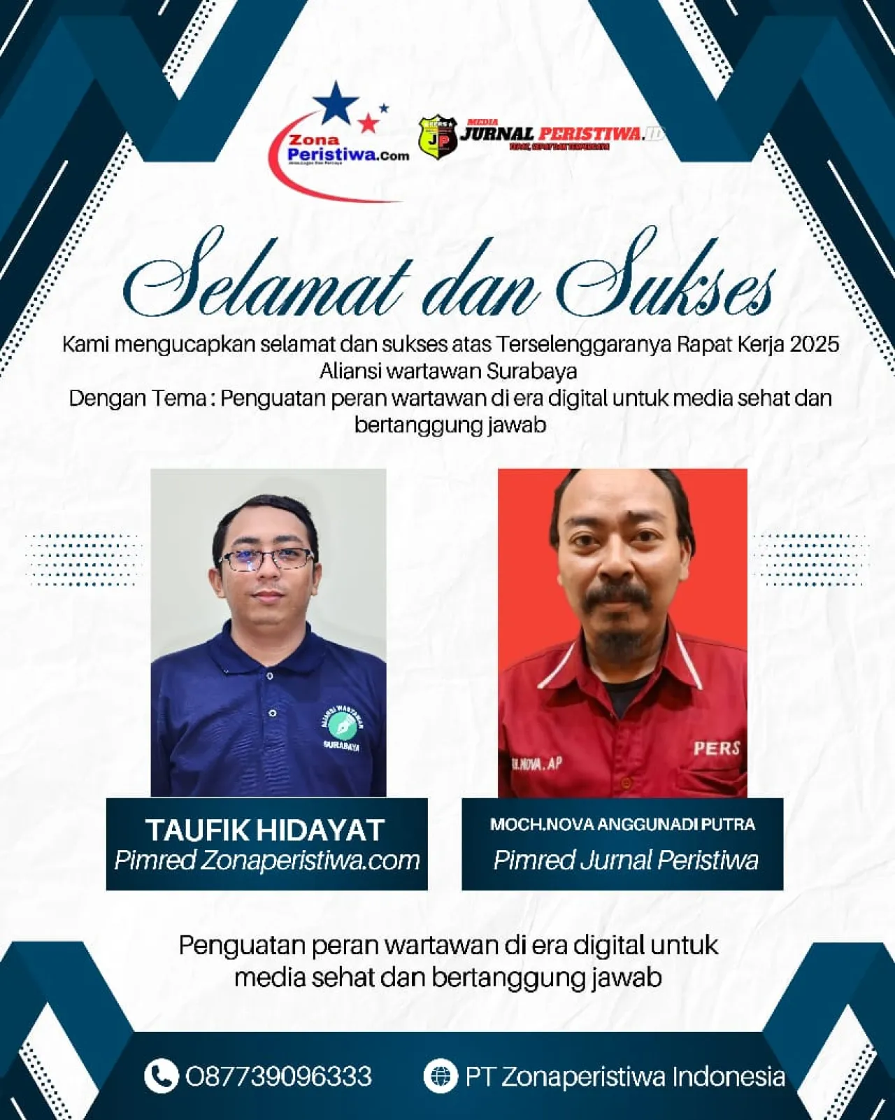 Pesan Direktur Zonaperistiwa Indonesia Rapat Kerja 2025 Aliansi Wartawan Surabaya, Momentum Jurnalis Jaga Kredibilitas