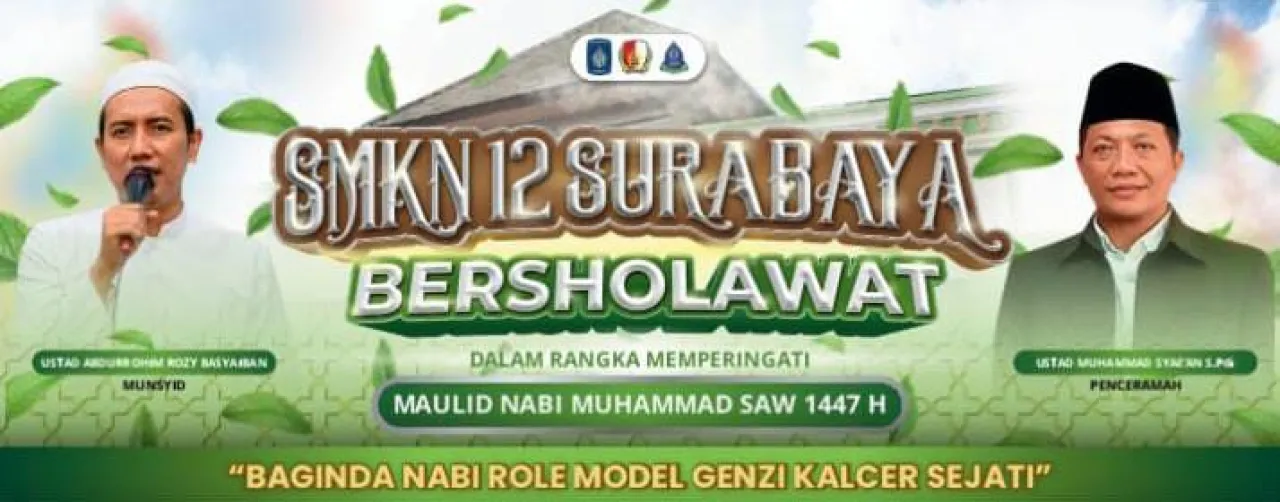 SMK Negeri 12 Surabaya Gelar Sholawat dan Qori Dalam Rangka Maulid Nabi Muhammad SAW 1447 H