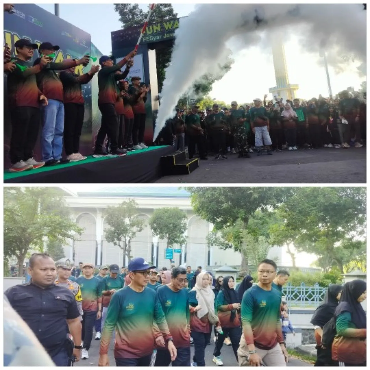 Ribuan Masyarakat Surabaya Ikuti Fun Walk Fesyar 2025 Di Masjid Al-akbar Surabaya