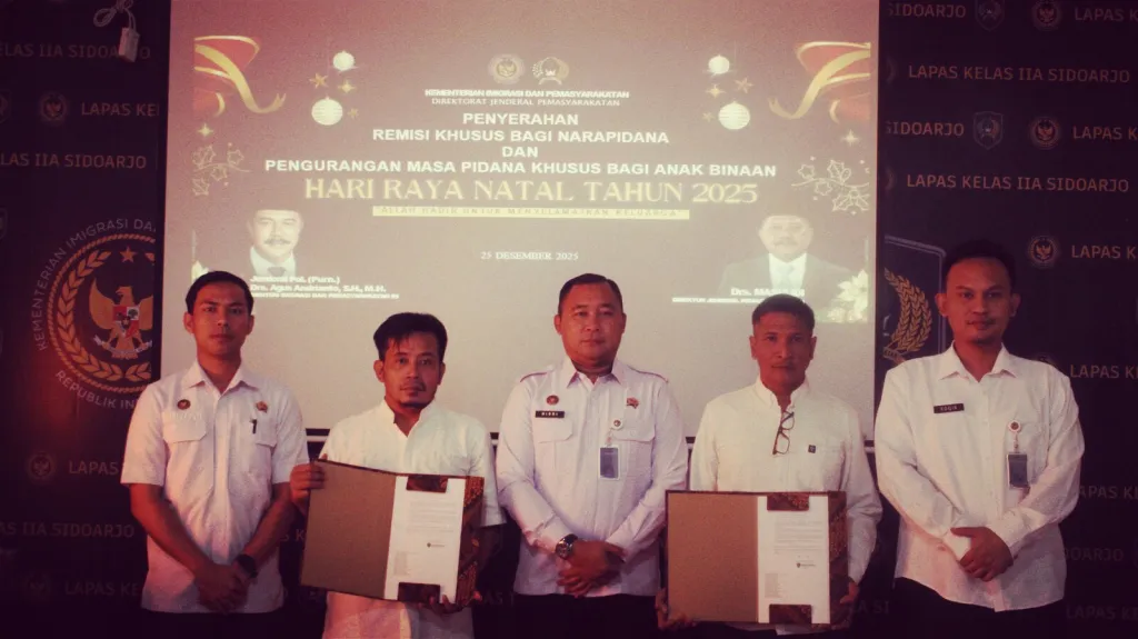 Natal, Kalapas Kelas IIA Sidoarjo Beri Remisi Khusus