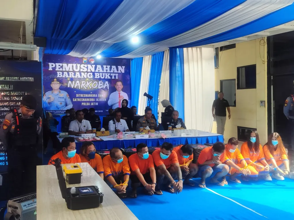 Polda Jatim Musnahkan 9,3 Kg Sabu, Ungkap 5.924 Kasus Narkoba Sepanjang 2025