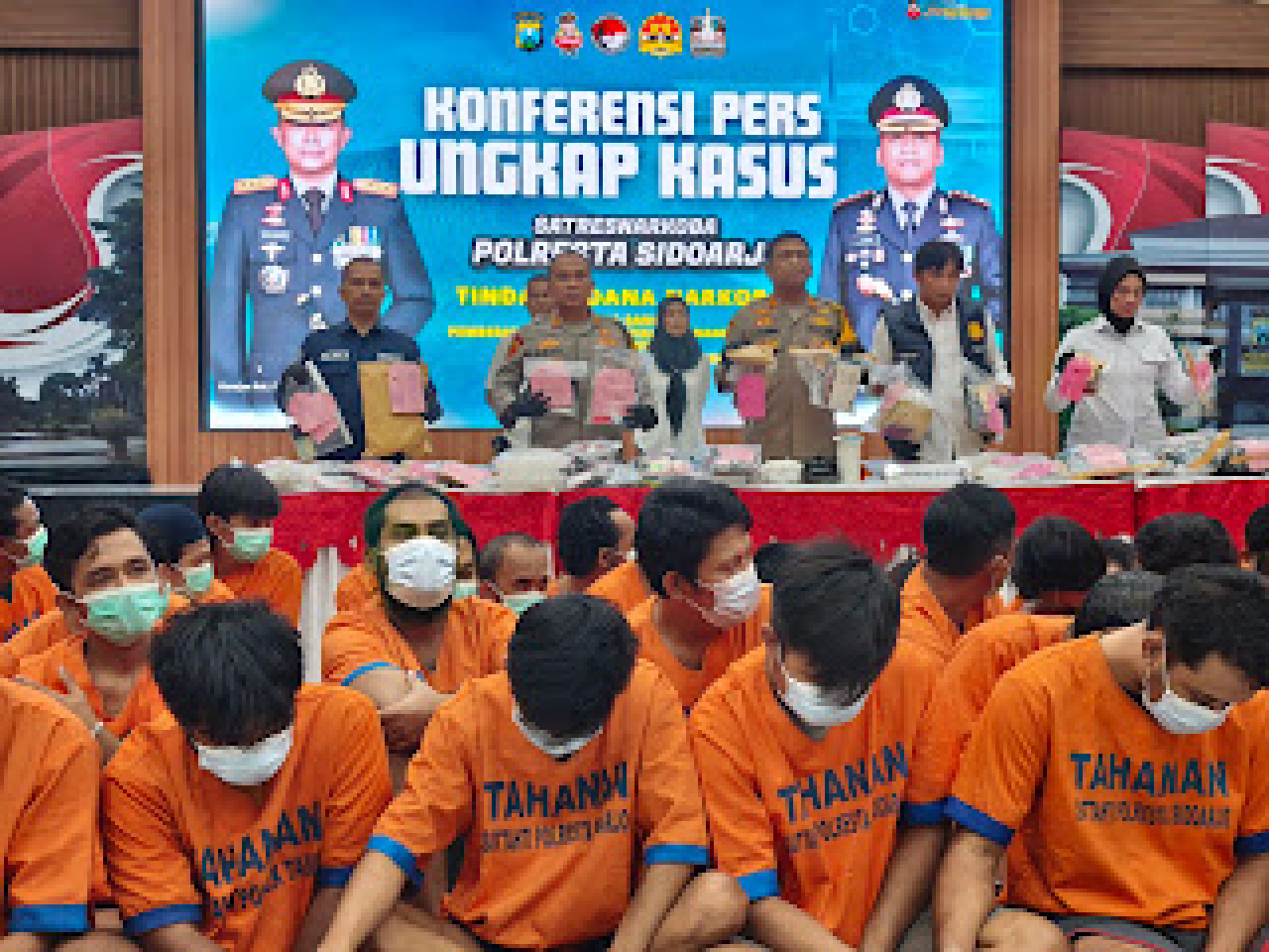 Polresta Sidoarjo Ungkap 110 Kasus Narkoba hanya dalam waktu 4 Bulan