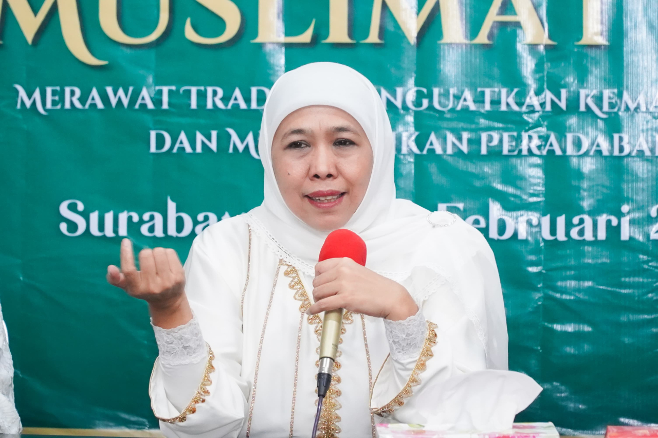 Khofifah Sampaikan Kongres XVIII Muslimat NU Besok Insya Allah Akan Dihadiri Presiden Prabowo dan Wapres Gibran