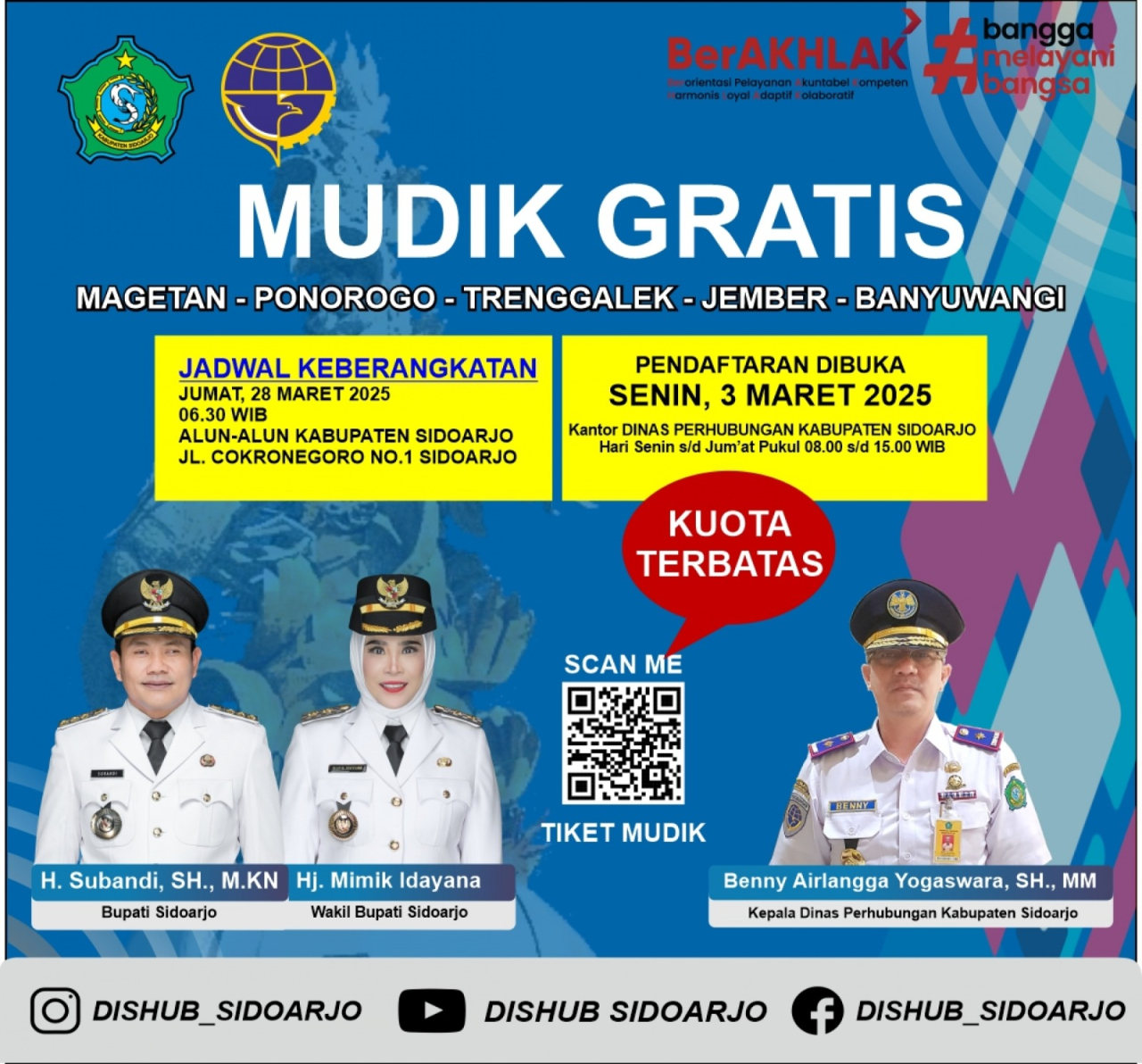 Jangan Sampai ketinggalan, Pemkab Sidoarjo Buka Pendaftaran Mudik Gratis