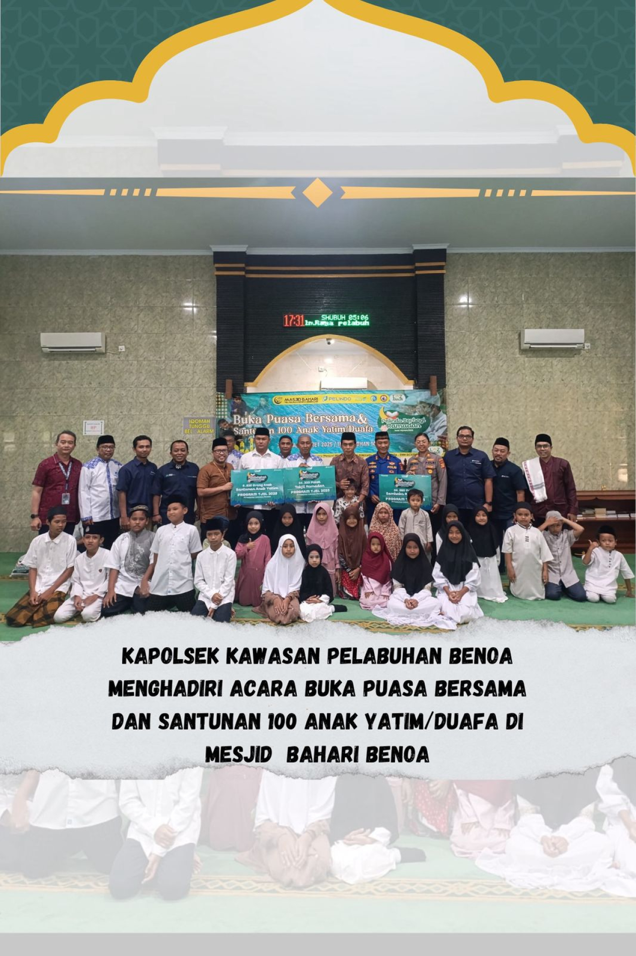 Kapolsek Benoa Berikan Santunan Kepada Anak Yatim Dan Kaum Duafa