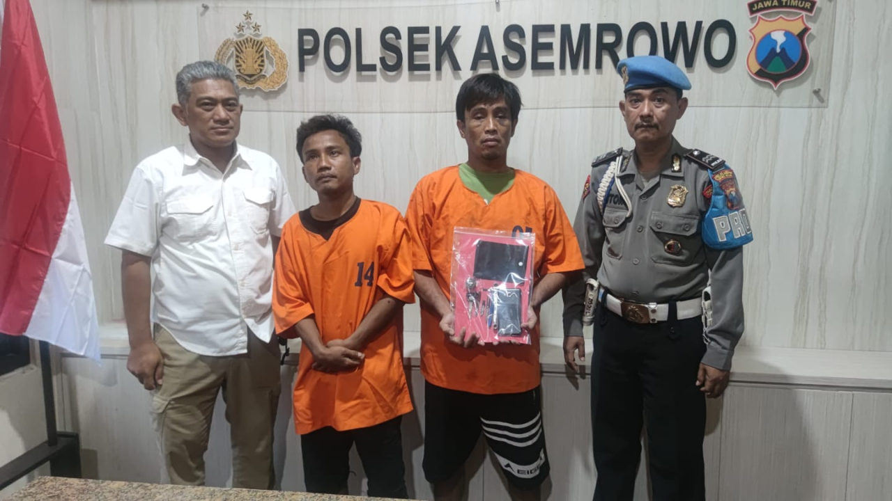 Polsek Asemrowo Amankan dua Residivis Dari Amukan Masa Usai Curi Motor.