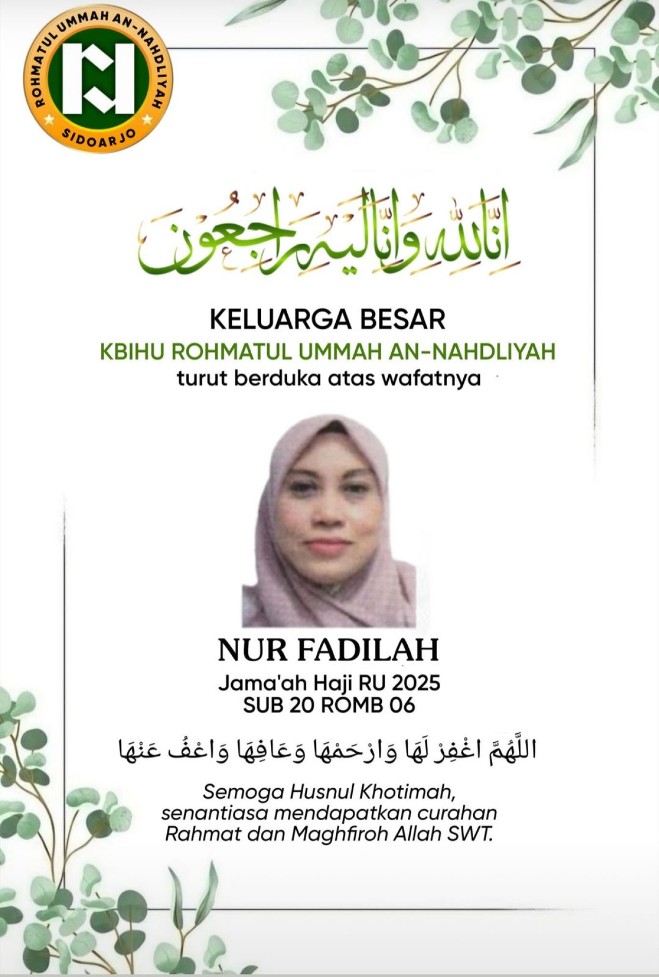 PPIH Embarkasi Surabaya Jelaskan Jemaah Wafat Akan Dibadalhajikan dan Memperoleh Asuransi