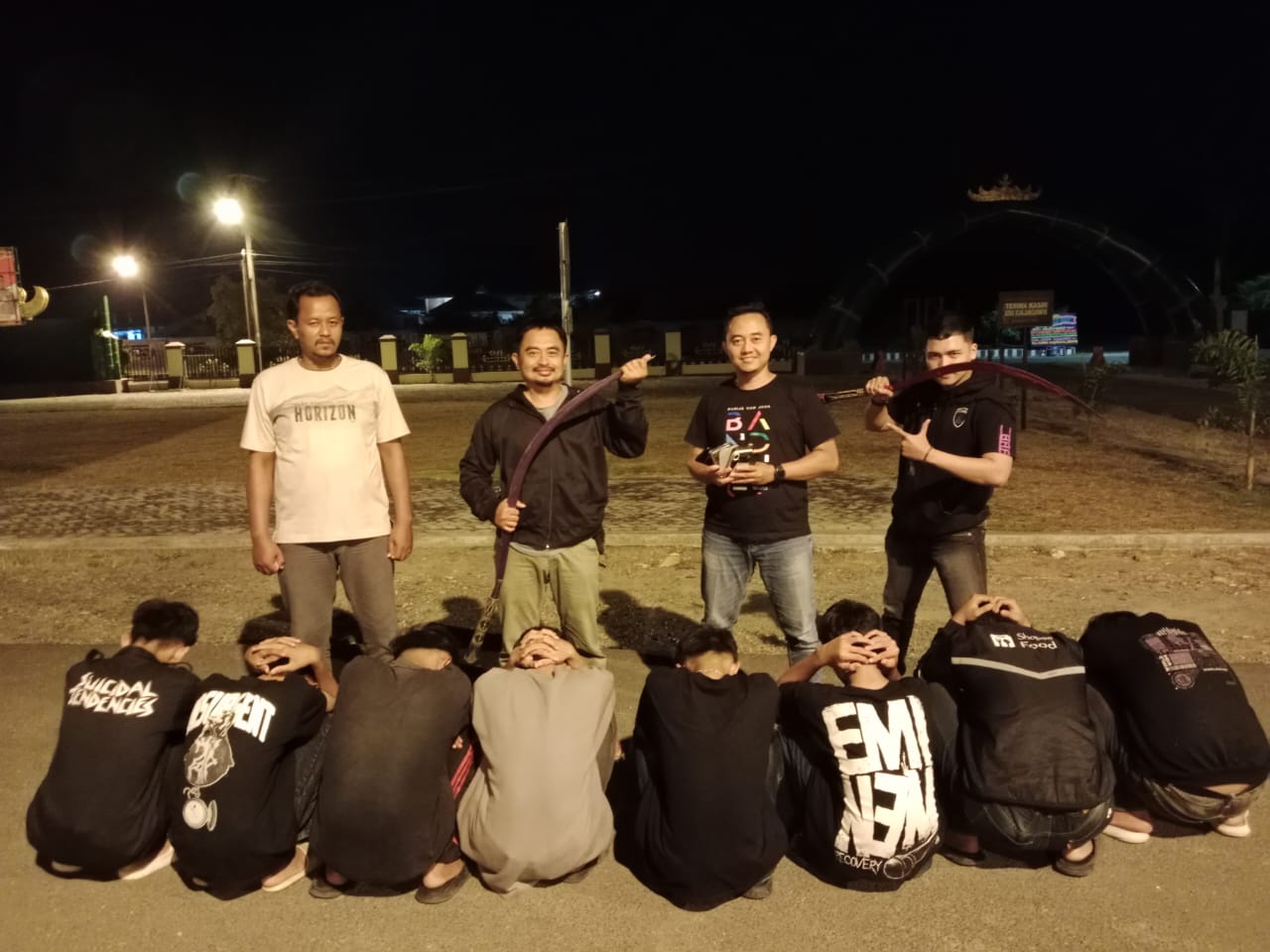 Matikan Bibit Premanisme Sejak Dini, Polres Pringsewu Amankan Delapan Pemuda Pelaku Tawuran