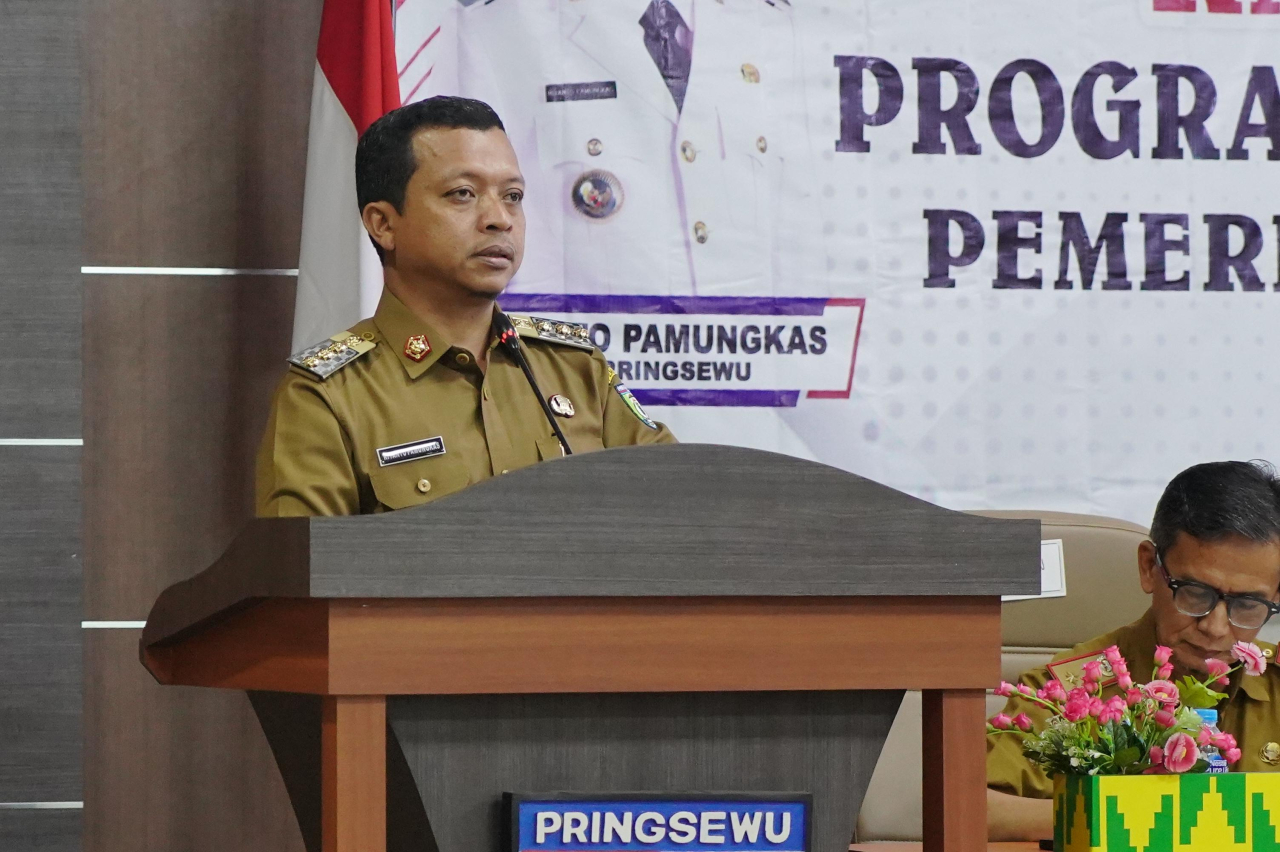 BUPATI PRINGSEWU HADIRI DAN BUKA RAPAT KOORDINASI PROGRAM PEMBERANTASAN KORUPSI TAHUN 2025