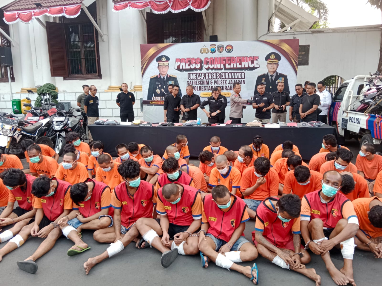 Polrestabes Surabaya Tindak Tegas, 49 Pelaku Curanmor Diringkus