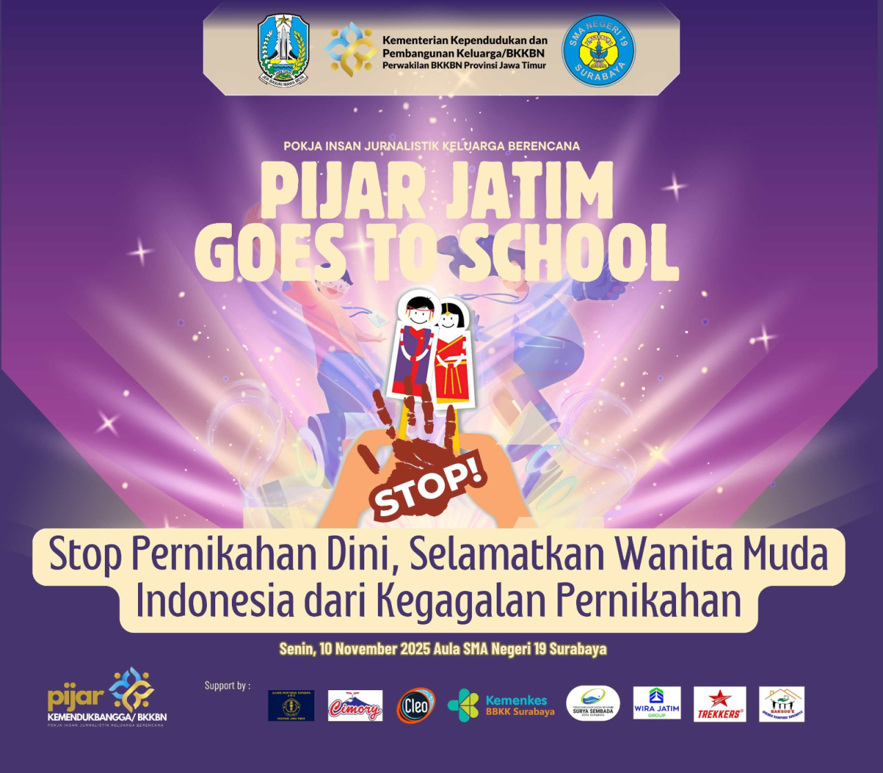 PIJAR Gaungkan Gerakan “Stop Pernikahan Dini”, Cegah Generasi Jadi JUS (Janda Usia Sekolah)