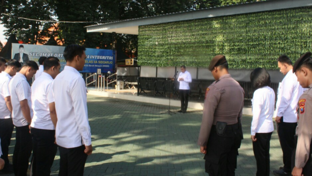 Lapas Kelas IIA Sidoarjo Apel Siaga Bareng Kepolisian