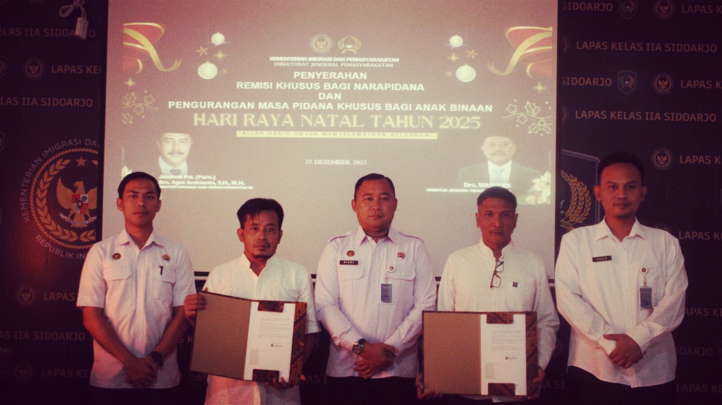 Natal, Kalapas Kelas IIA Sidoarjo Beri Remisi Khusus