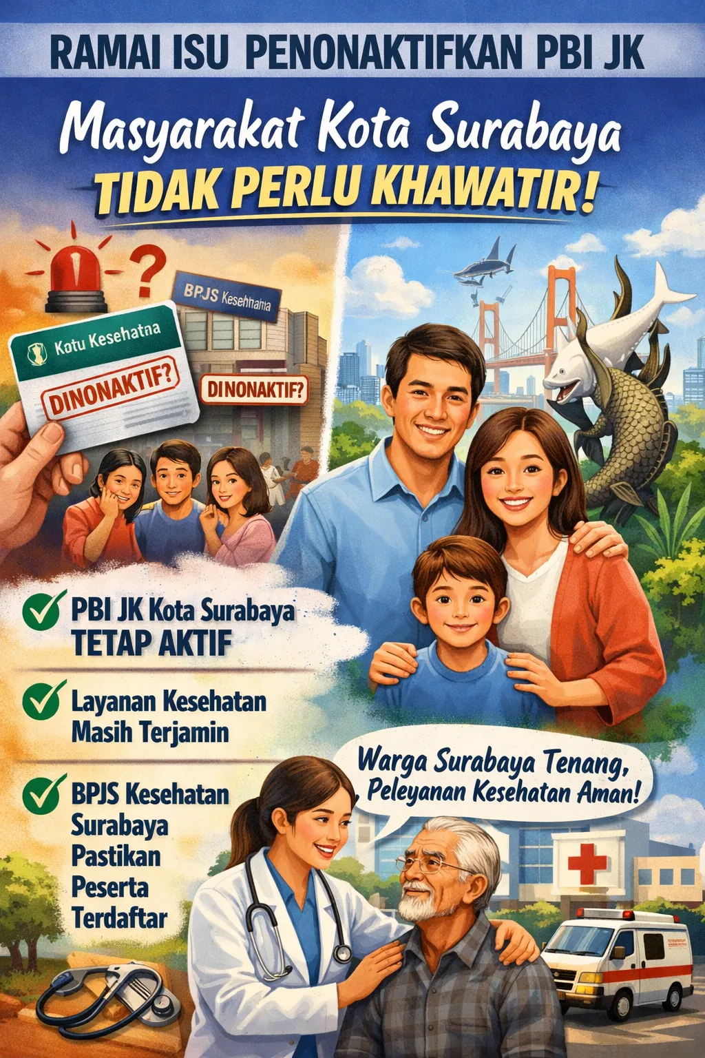 Ramai Isu Penonaktifkan PBI JK, Masyarakat Kota Surabaya Tidak Perlu Khawatir