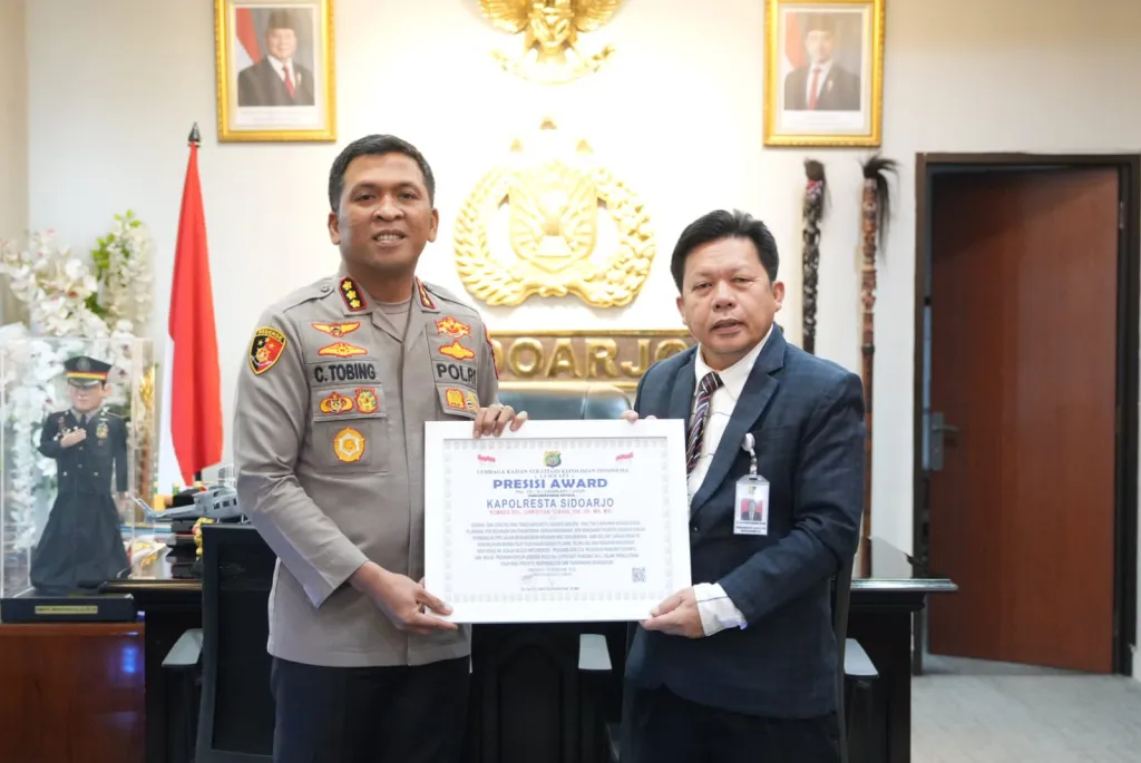 Polresta Sidoarjo Raih Presisi Award dari Lemkapi ‎