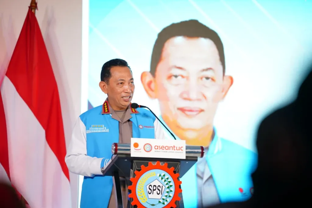 Di HUT KSPSI-Harpekindo, Kapolri Tekankan Perkuat Sinergitas hingga Dukung Hak Buruh  ‎