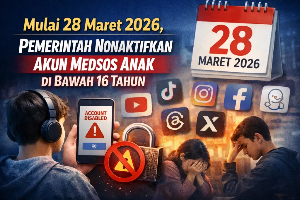 Mulai 28 Maret 2026, Pemerintah Nonaktifkan Akun Medsos Anak di Bawah 16 Tahun