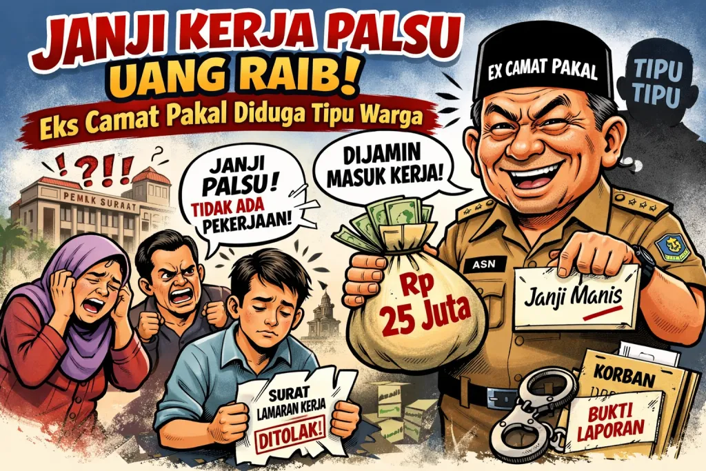 Janji Kerja Palsu, Uang Raib! Eks Camat Pakal Diduga Tipu Warga