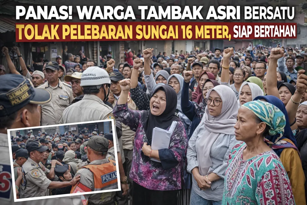 Panas! Warga Tambak Asri Bersatu Tolak Pelebaran Sungai 16 Meter, Siap Bertahan