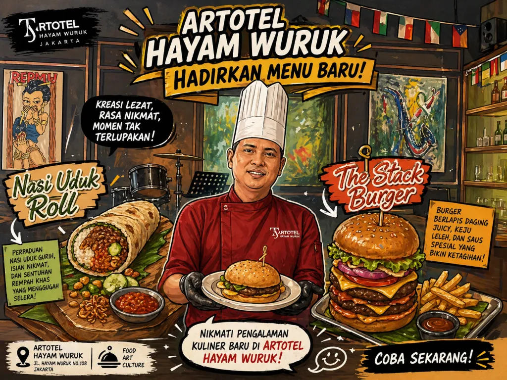 ARTOTEL Hayam Wuruk Hadirkan Menu Baru Dari Nasi Uduk Roll hingga The Stack Burger