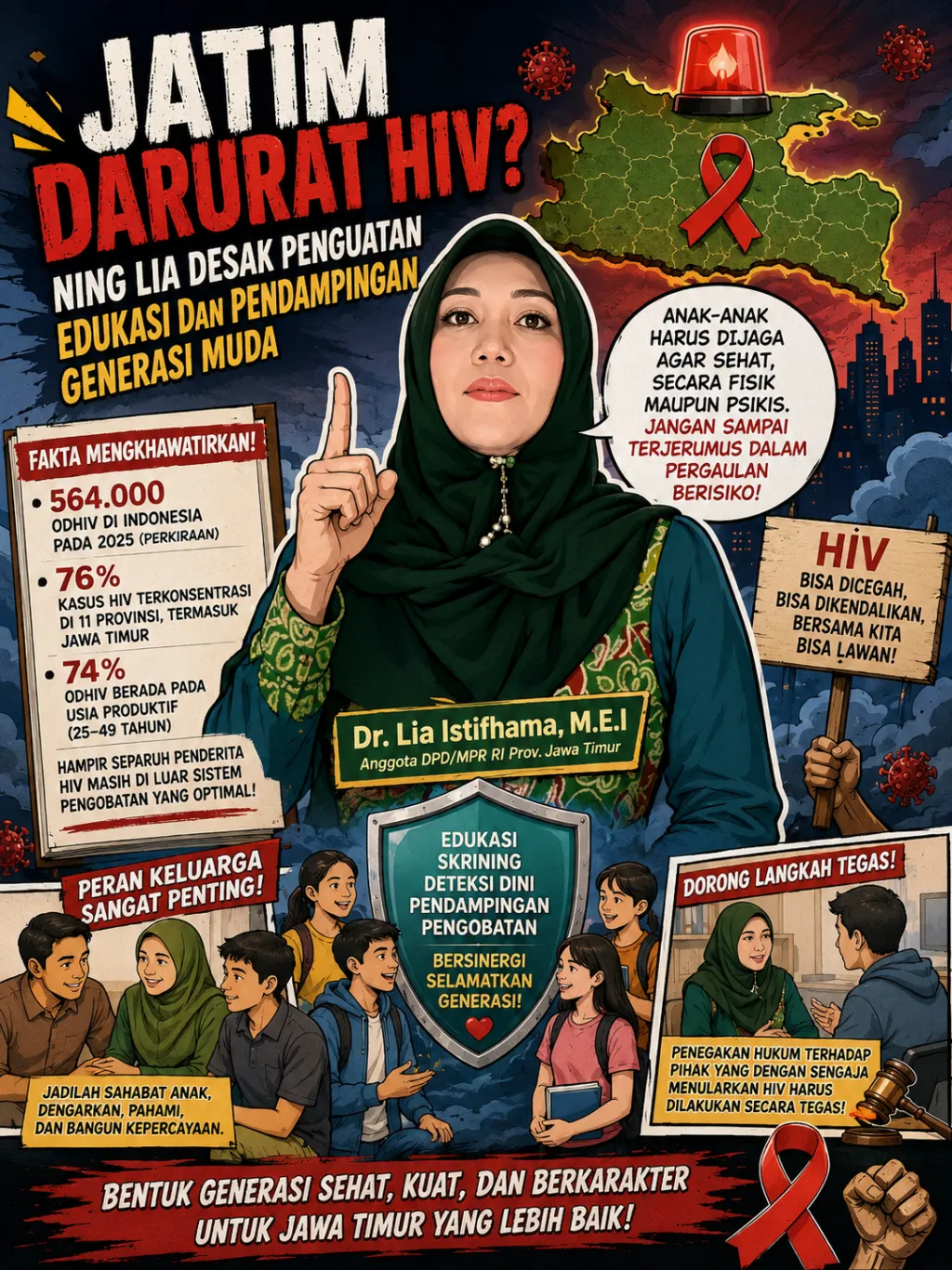 Jatim Darurat HIV? Ning Lia Desak Penguatan Edukasi dan Pendampingan Generasi Muda