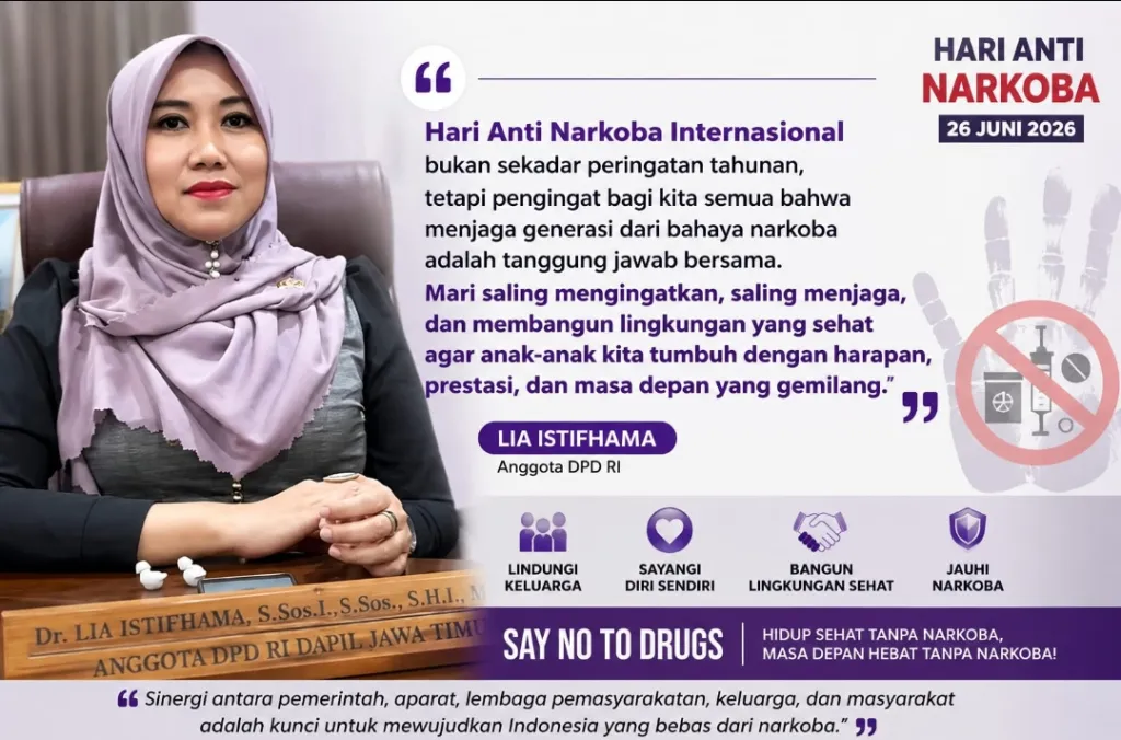 Lia Istifhama Ajak Masyarakat Bersatu Lindungi Generasi dari Bahaya Narkoba