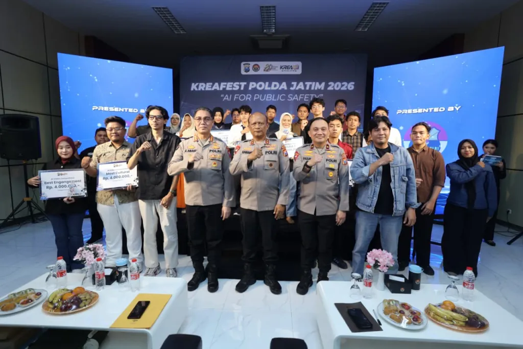 Hari Bhayangkara ke -80 Polda Jatim Dorong Pemanfaatan AI untuk Keamanan Publik Melalui KREAFEST 2026 ‎