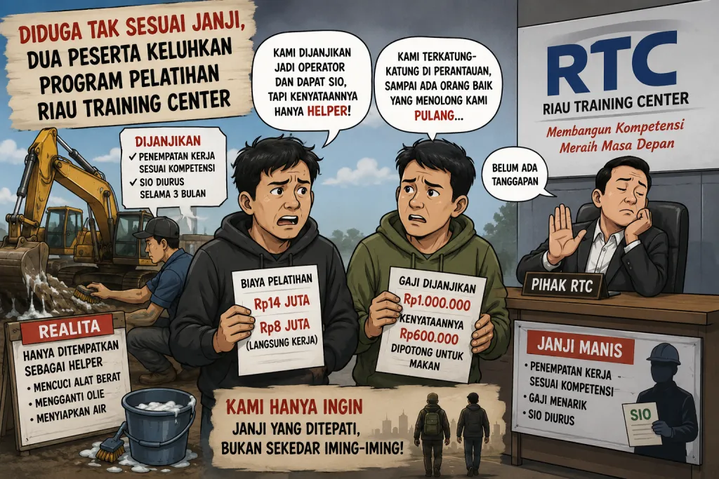 Diduga Tak Sesuai Janji, Dua Peserta Keluhkan Program Pelatihan Riau Training Center