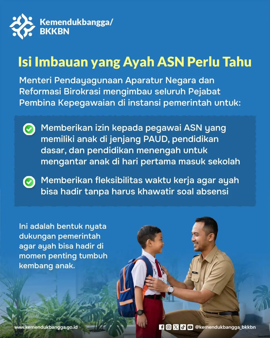 Hari Pertama Sekolah, Ayah ASN Kini Didorong Hadir Dampingi Anak
