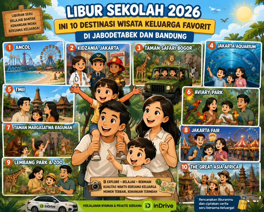 Libur Sekolah 2026, Ini 10 Destinasi Wisata Keluarga Favorit di Jabodetabek dan Bandung