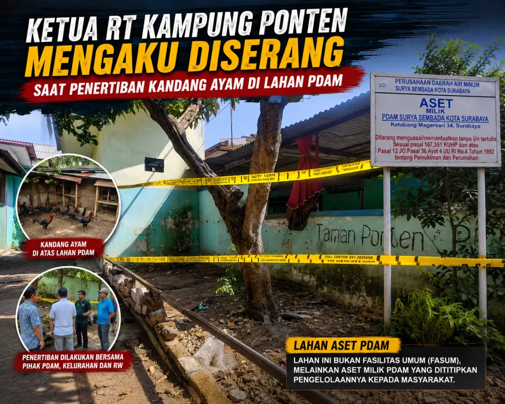 Ketua RT Kampung Ponten Mengaku Diserang Saat Penertiban Kandang Ayam di Lahan PDAM