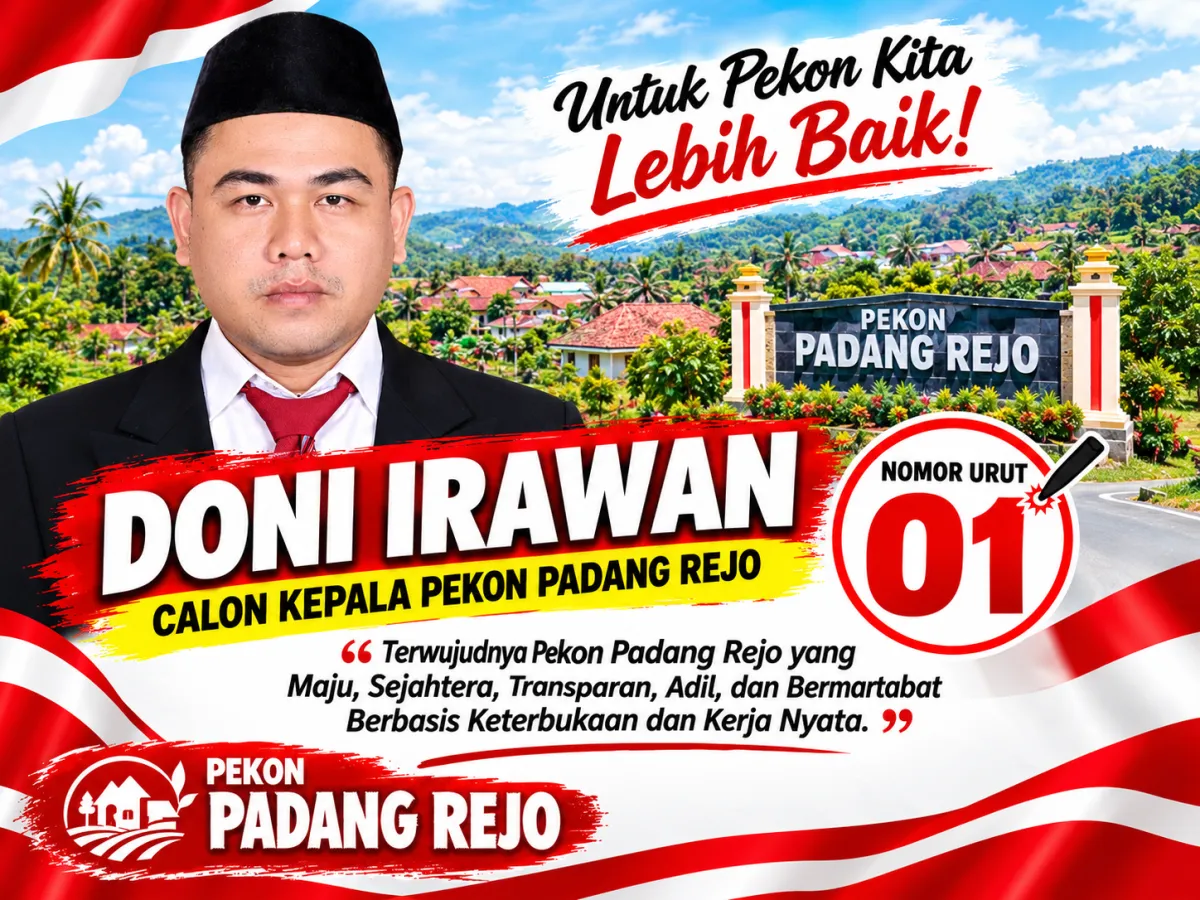 Ditetapkan Nomor Urut 01, Doni Irawan Calon Kepala Pekon Padang Rejo Usung Visi Maju, Transparan dan Bermartabat
