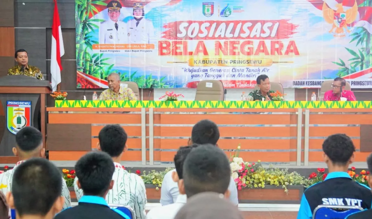 Pemkab Pringsewu Gelar Sosialisasi Bela Negara, Bupati Riyanto Pamungkas: Keluarga Kuat Fondasi Wujudkan Indonesia Maju