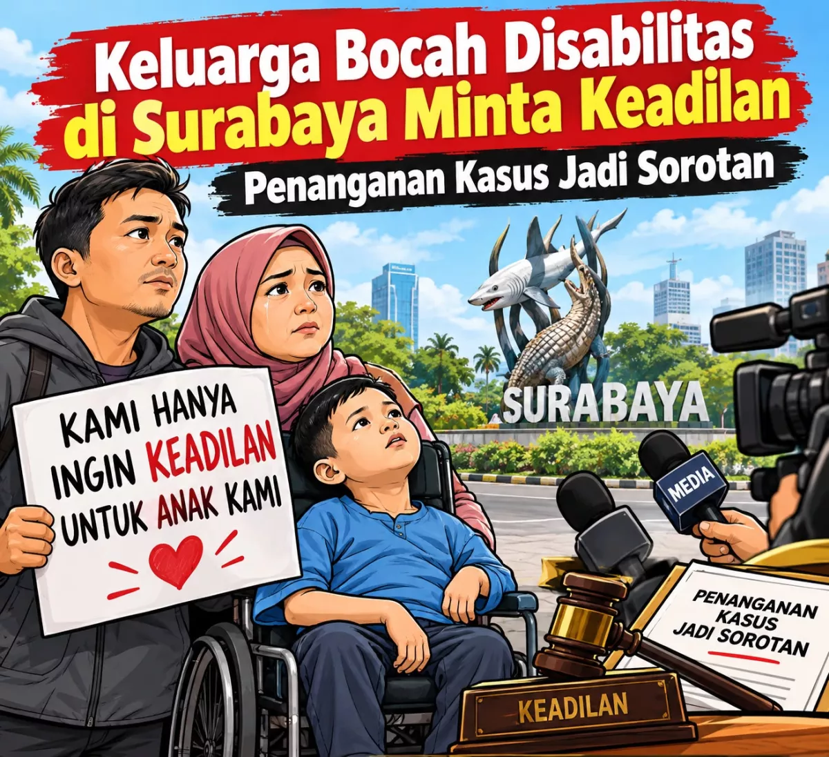 Keluarga Bocah Disabilitas di Surabaya Minta Keadilan, Penanganan Kasus Jadi Sorotan