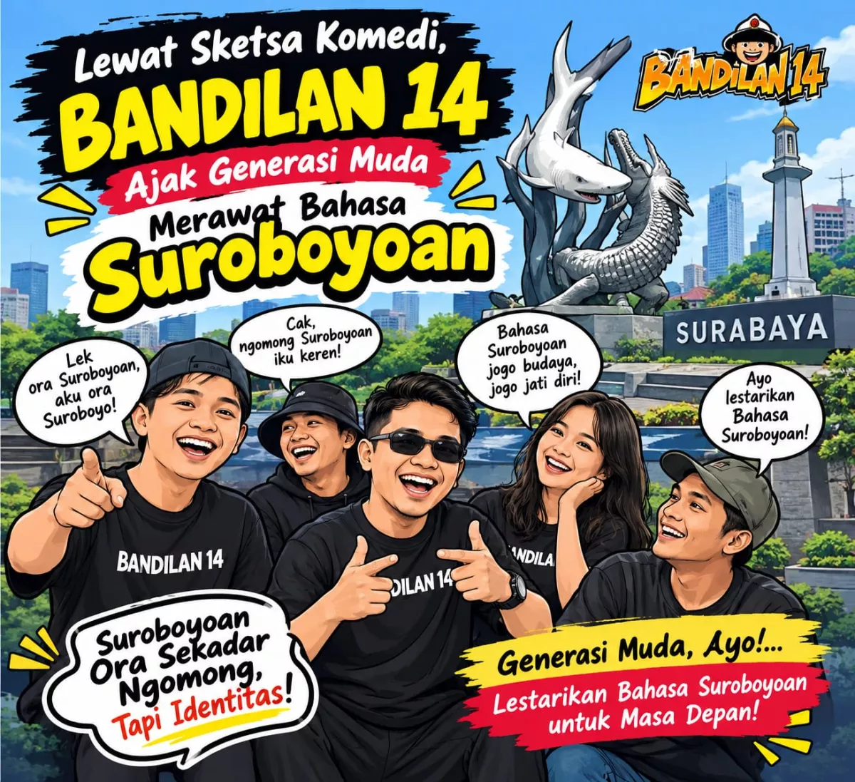 Lewat Sketsa Komedi, Bandilan 14 Ajak Generasi Muda Merawat Bahasa Suroboyoan