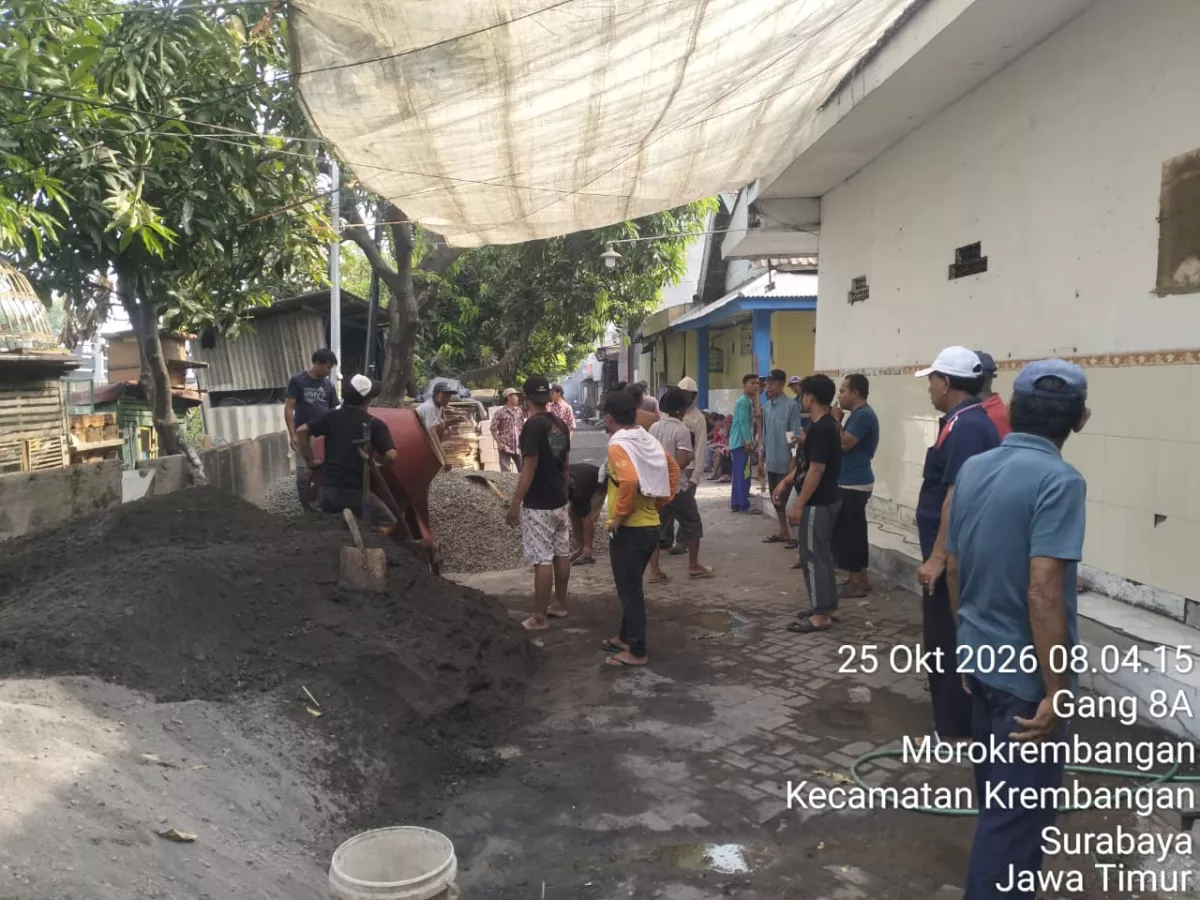 Warga Gadukan Timur Baru RT 5 RW 4 Antusias Gotong Royong Bangun Masjid Raudhatus Salam