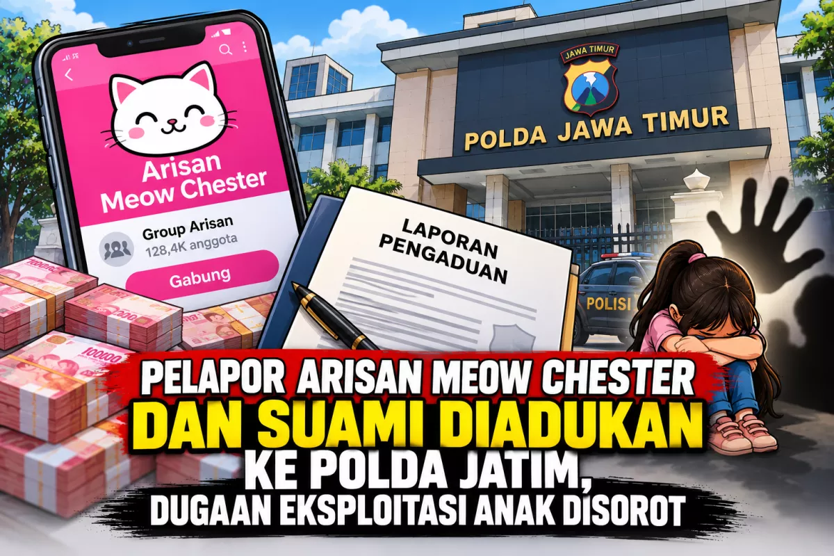 Pelapor Arisan Meow Chester dan Suami Diadukan ke Polda Jatim, Dugaan Eksploitasi Anak Disorot
