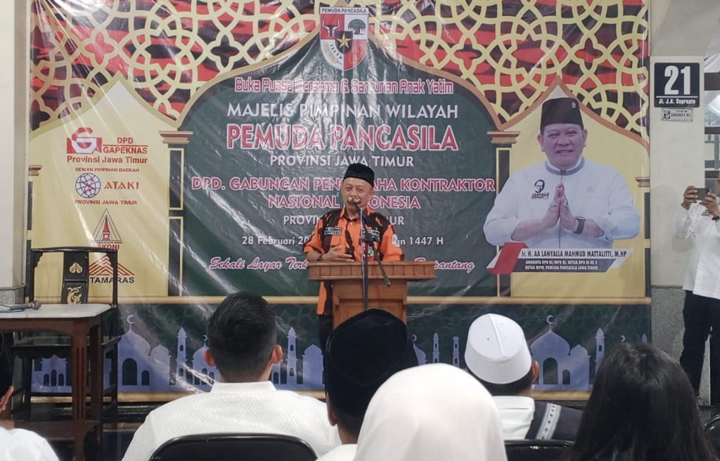 Santunan Anak Yatim Warnai Silaturahmi Pemuda Pancasila dan Gapeknas se-Jawa Timur