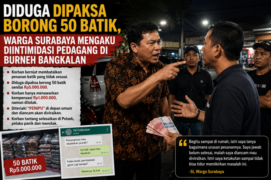 Diduga Dipaksa Borong 50 Batik, Warga Surabaya Mengaku Diintimidasi Pedagang di Burneh Bangkalan