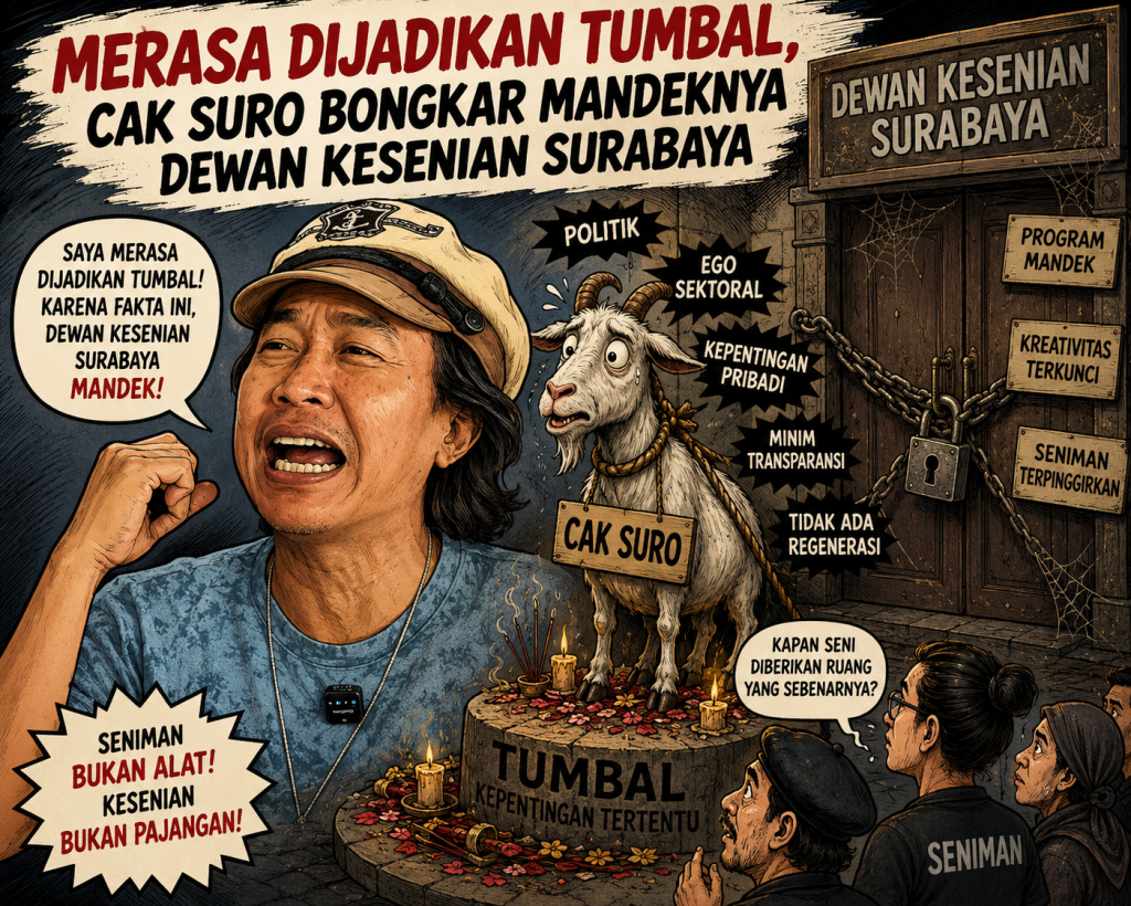Merasa Dijadikan Tumbal, Cak Suro Bongkar Mandeknya Dewan Kesenian Surabaya