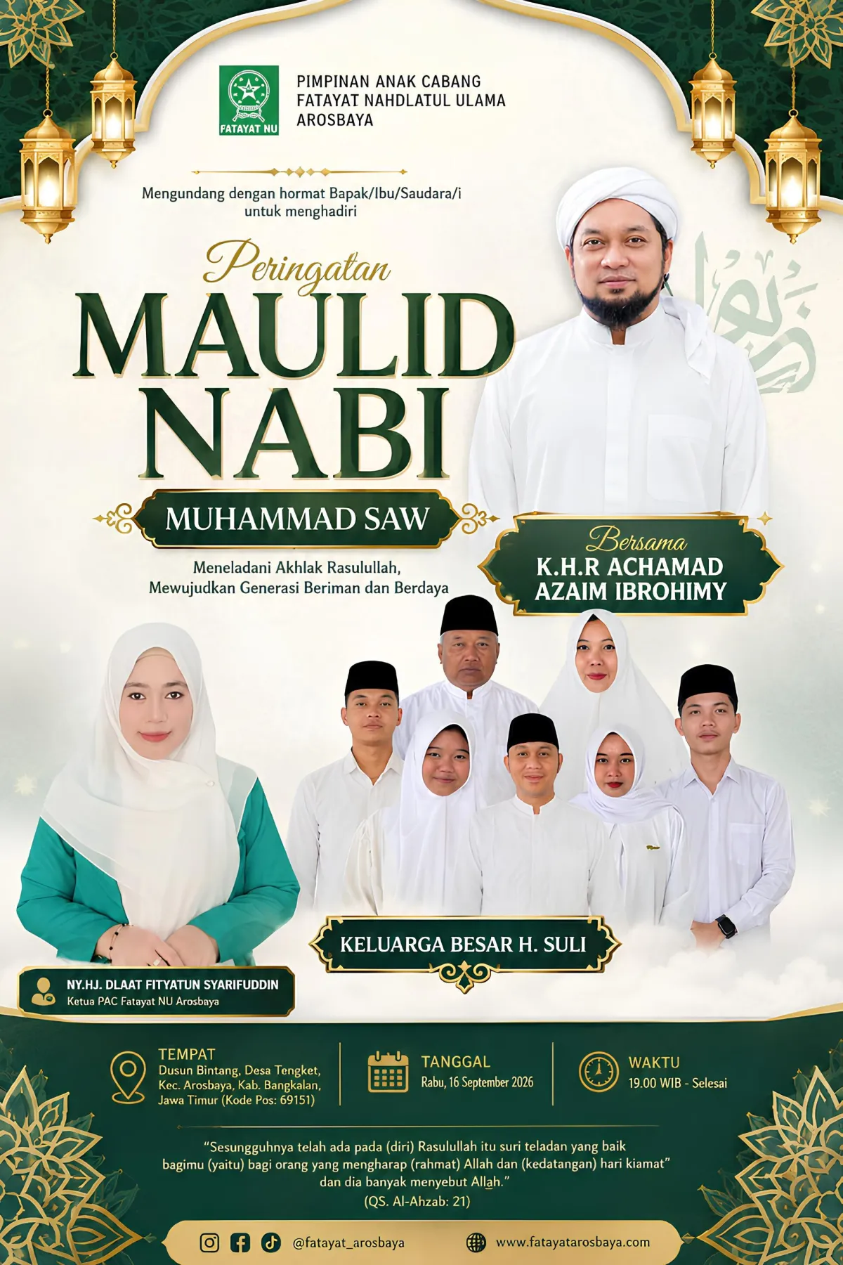 Keluarga Besar Kades Tengket H. Suli Gelar Peringatan Maulid Nabi di Dusun Bintang Arosbaya, Hadirkan K.H.R. Achamad