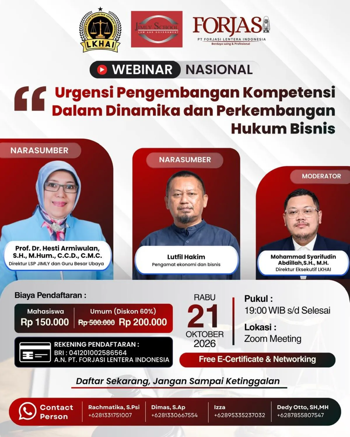 KOLABORASI LKHAI, JIMLY SCHOOL, DAN FORJASI GELAR WEBINAR NASIONAL
