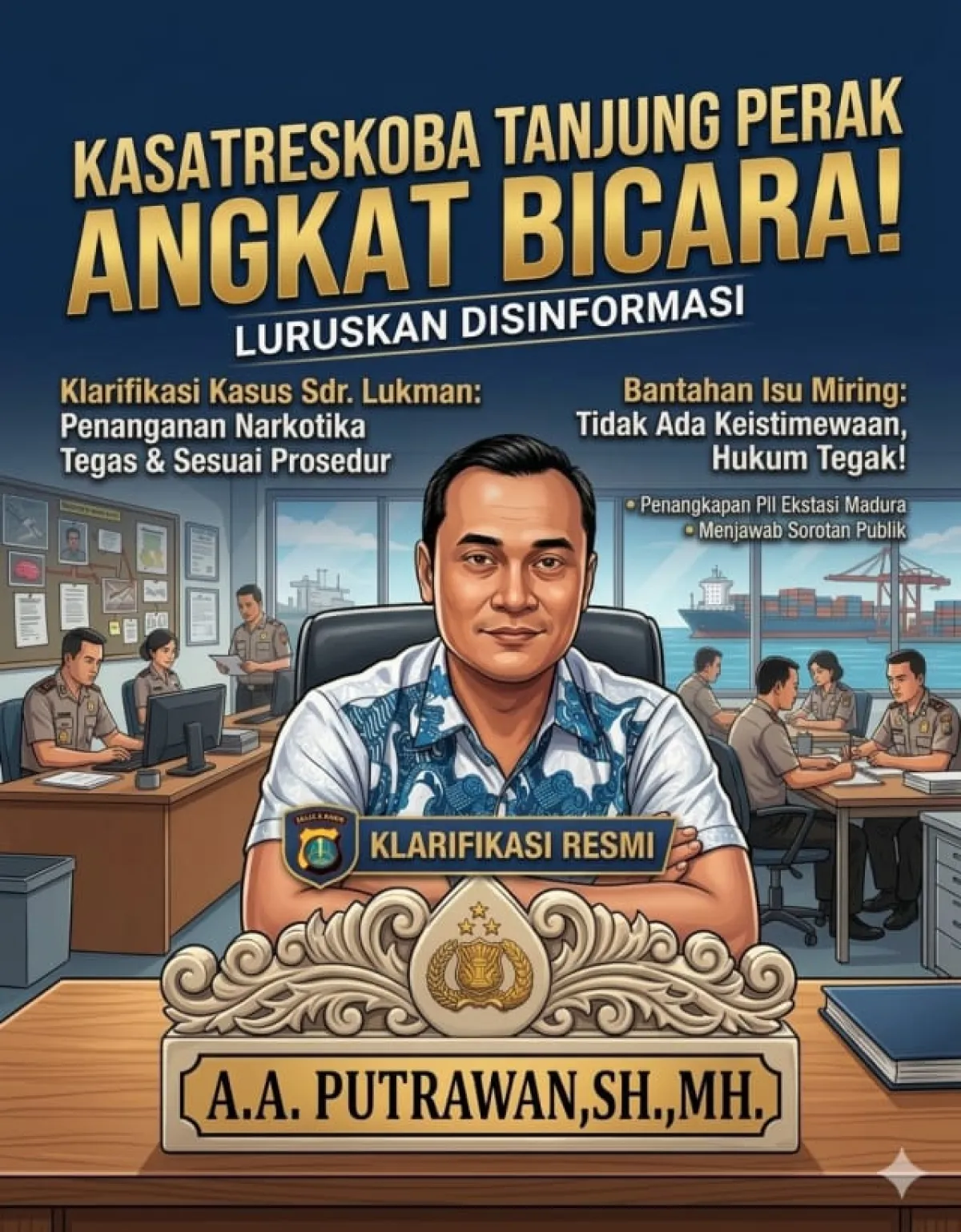Klarifikasi Isu Miring, Kasatreskoba Tanjung Perak Tegaskan Proses Hukum Sdr. Lukman Sesuai Prosedur